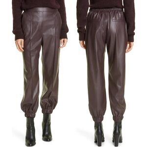 HUGO BOSS NWT Teruna Faux Vegan Leather Jogger Pants in Burgundy Size 8